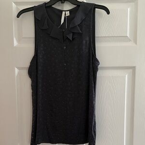 LC Lauren Conrad Sleeveless Ruffled Collar Blouse